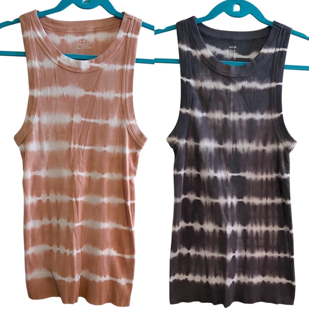 Aerie Women Bundle of 2 Tie Dye Ribbed Tank Tops